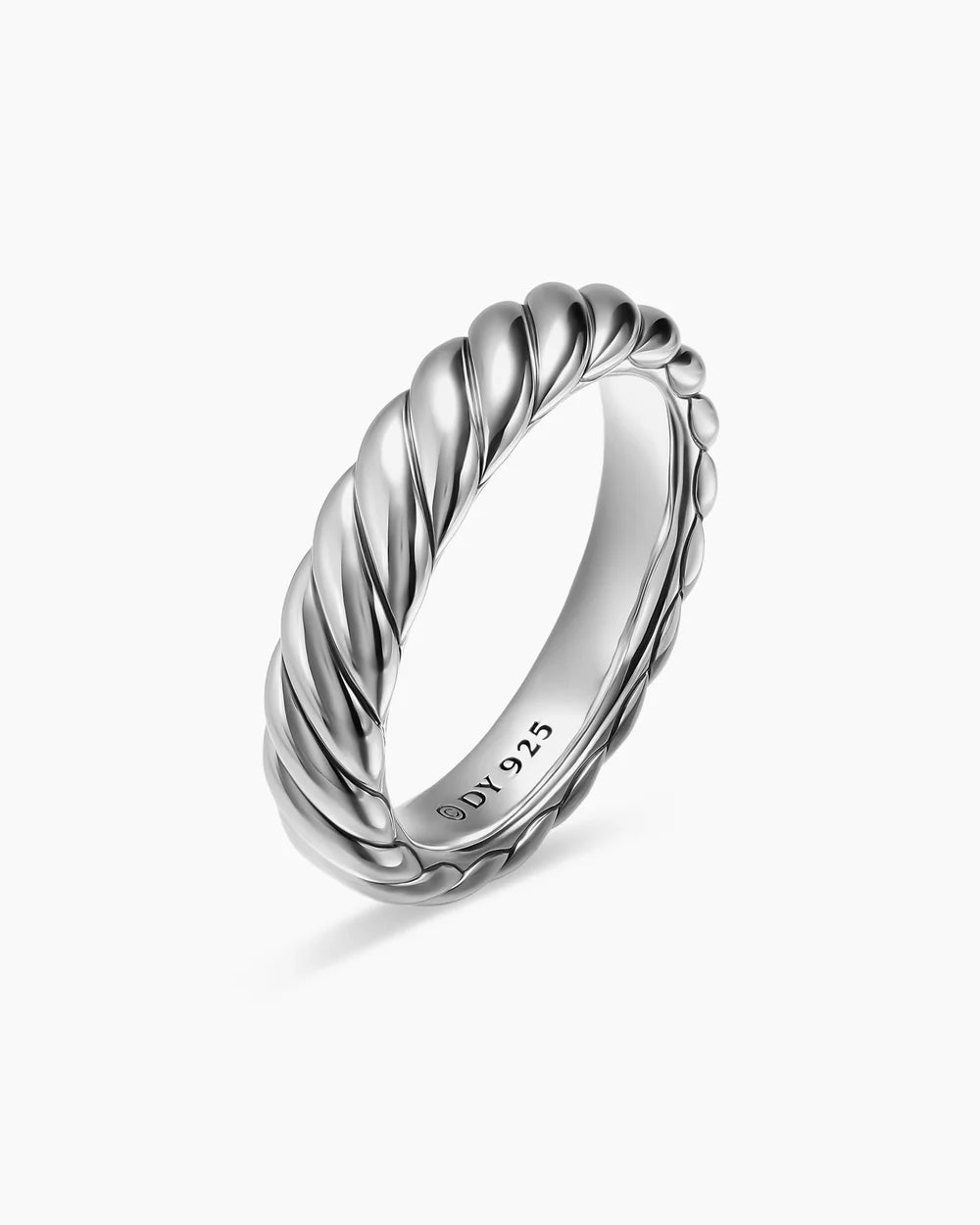 SCULPTED CABLE BAND RING Sterling Silver, 4.6mm