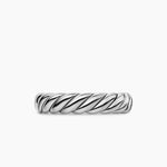 Cable Motif Stelring Silver Band Ring