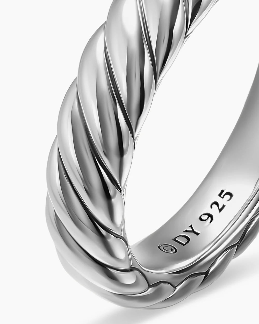 SCULPTED CABLE BAND RING Sterling Silver, 4.6mm