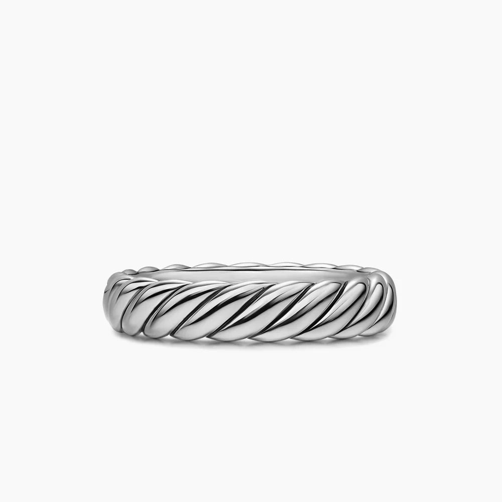SCULPTED CABLE BAND RING Sterling Silver, 4.6mm