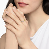 PETITE CABLE RING Sterling Silver with 14K Yellow Gold and Black Onyx, 2.8mm