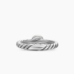 Petite Cable Ring Sterling Silver with 14K Yellow Gold and Pearl, 2.8mm