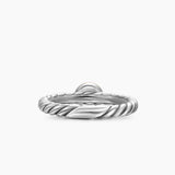Petite Cable Ring Sterling Silver with 14K Yellow Gold and Pearl, 2.8mm