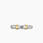 Petite Cable Ring in Sterling Silver with 14K Yellow Gold, 3.4mm