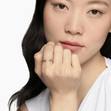 PETITE CABLE OPEN RING Sterling Silver with 14K Yellow Gold, 3.4mm