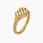 SCULPTED CABLE HEART PINKY RING 18K Yellow Gold, 9mm