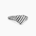 SCULPTED CABLE HEART PINKY RING Sterling Silver, 9mm