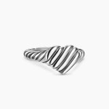 SCULPTED CABLE HEART PINKY RING Sterling Silver, 9mm