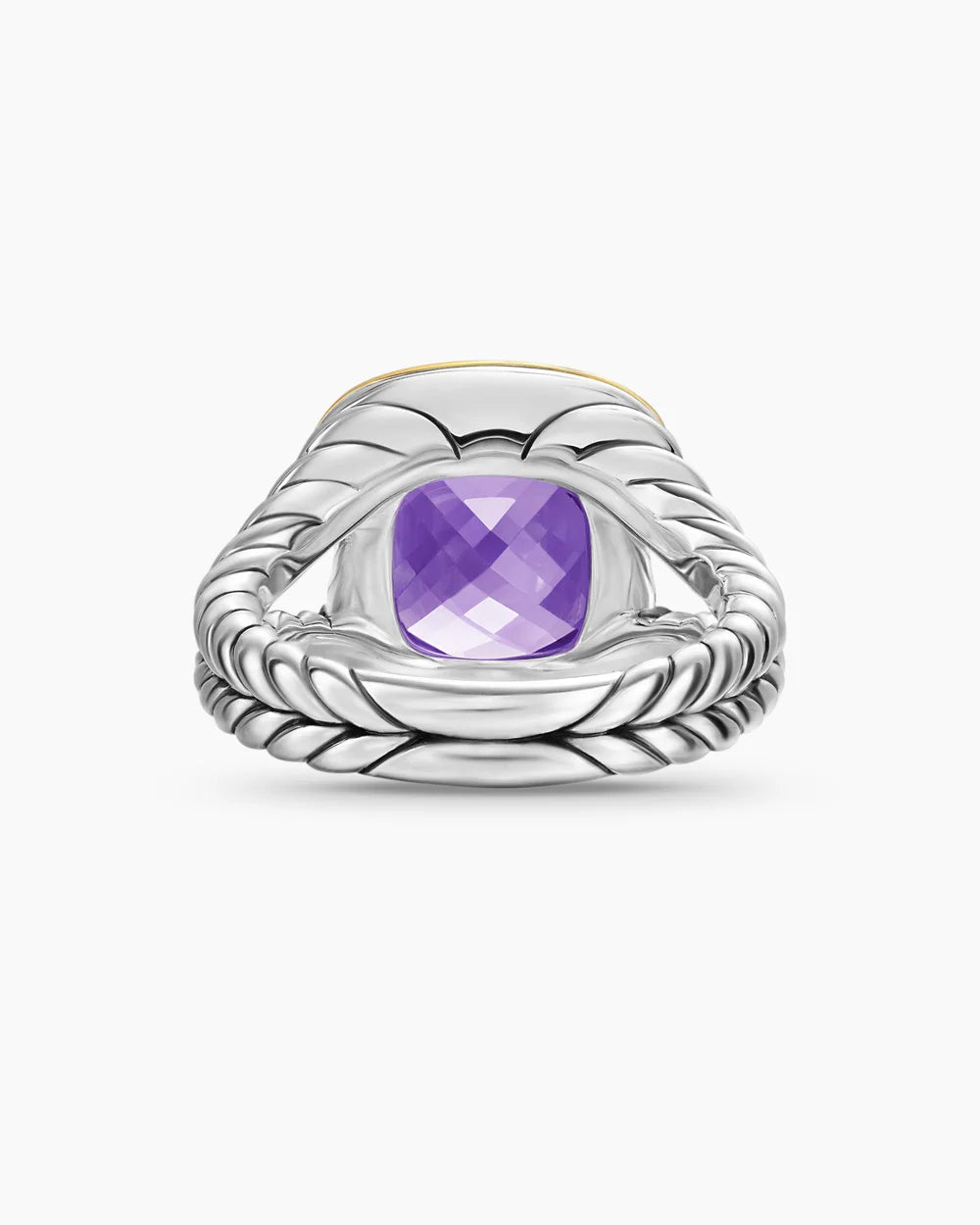 Albion® Ring Sterling Silver with 18K Yellow Gold and Amethyst, 11mm