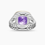 Albion® Ring Sterling Silver with 18K Yellow Gold and Amethyst, 11mm
