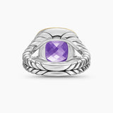 Albion® Ring Sterling Silver with 18K Yellow Gold and Amethyst, 11mm