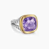 Albion® Ring Sterling Silver with 18K Yellow Gold and Amethyst, 11mm