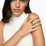 ALBION® RING Sterling Silver with Lagoon Orchid and Diamonds, 11mm