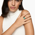 ALBION® RING Sterling Silver with Lagoon Orchid and Diamonds, 11mm