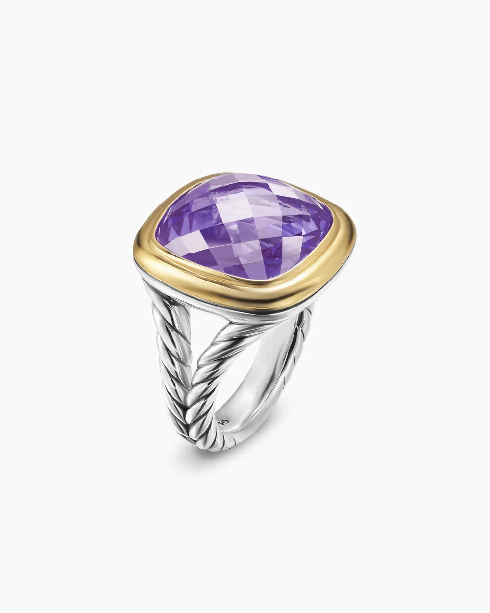 ALBION® RING Sterling Silver with 18K Yellow Gold and Amethyst, 15mm
