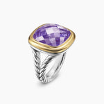 ALBION® RING Sterling Silver with 18K Yellow Gold and Amethyst, 15mm