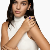ALBION® RING Sterling Silver with 18K Yellow Gold and Amethyst, 15mm