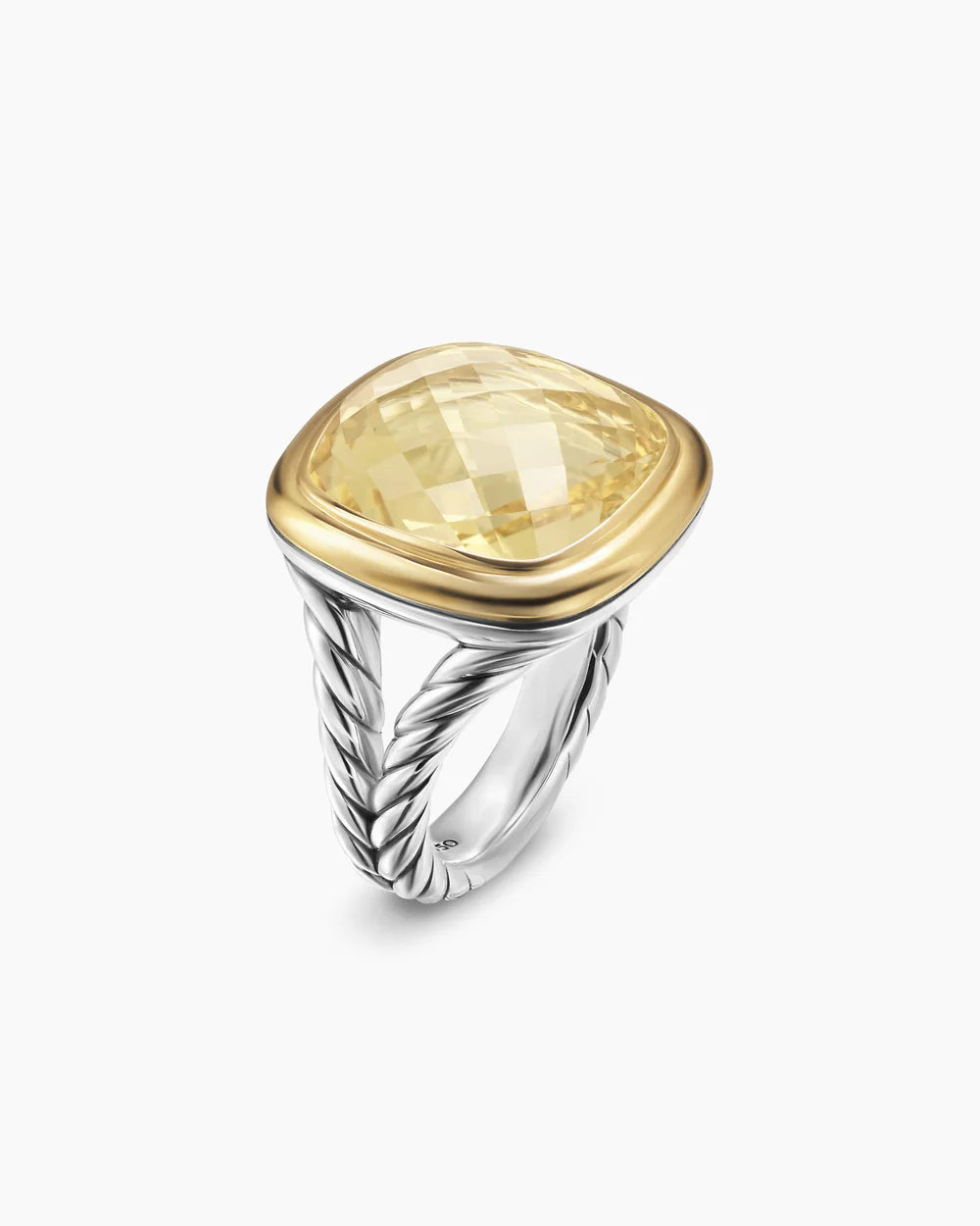 ALBION® RING Sterling Silver with 18K Yellow Gold and Champagne Citrine, 15mm