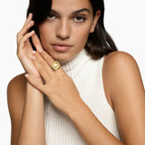 ALBION® RING Sterling Silver with 18K Yellow Gold and Champagne Citrine, 15mm