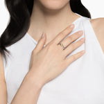 Petite Cable Ring in Sterling Silver with 14K Yellow Gold and Center Diamond, 2.8mm