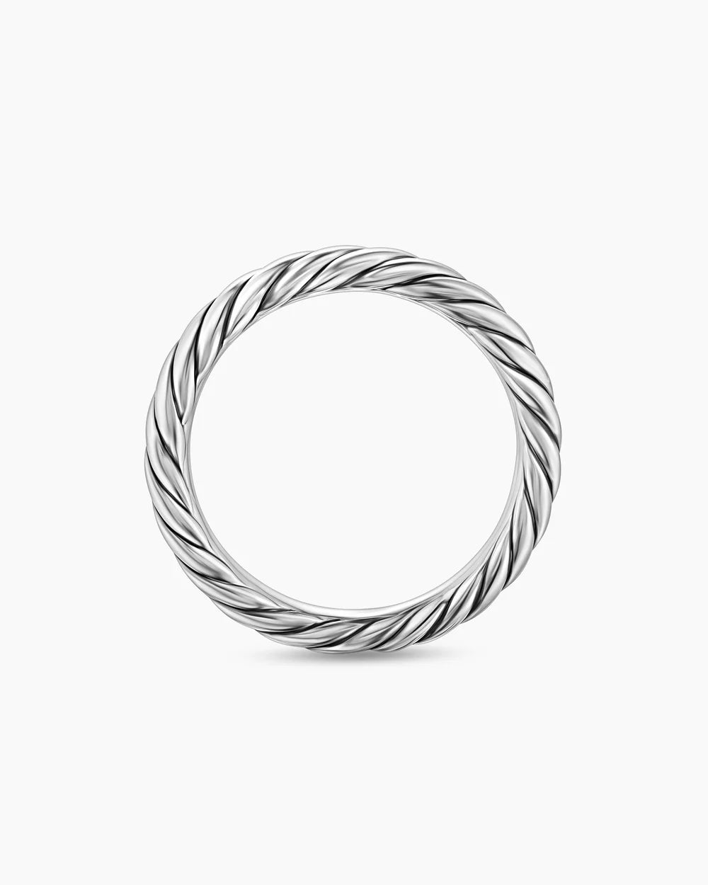 Cable Band Ring Sterling Silver, 3.4mm