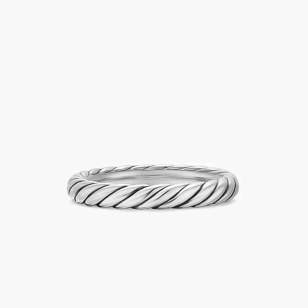 CABLE BAND RING Sterling Silver, 3.4mm
