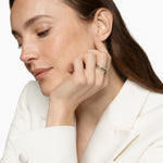 CROSSOVER THREE ROW RING Sterling Silver with 18K Yellow Gold and Diamonds, 7mm