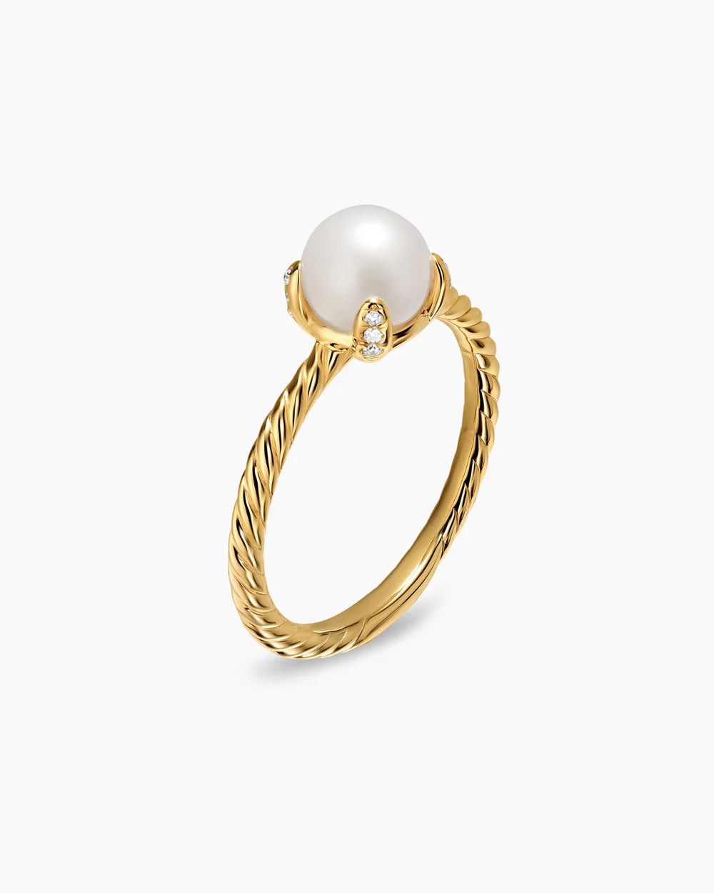 PEARL CLASSICS RING 18K Yellow Gold with Diamonds, 2mm