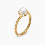PEARL CLASSICS RING 18K Yellow Gold with Diamonds, 2mm