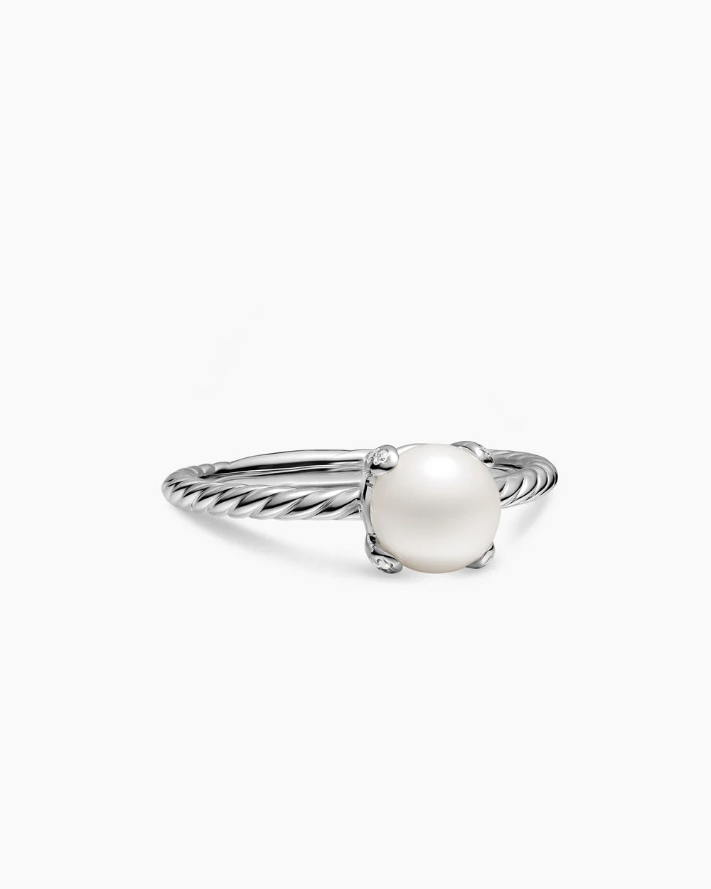 PEARL CLASSICS RING Sterling Silver with Diamonds, 2mm