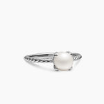 PEARL CLASSICS RING Sterling Silver with Diamonds, 2mm