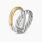 DY MERCER® TWO ROW RING Sterling Silver with 18K Yellow Gold, 8mm