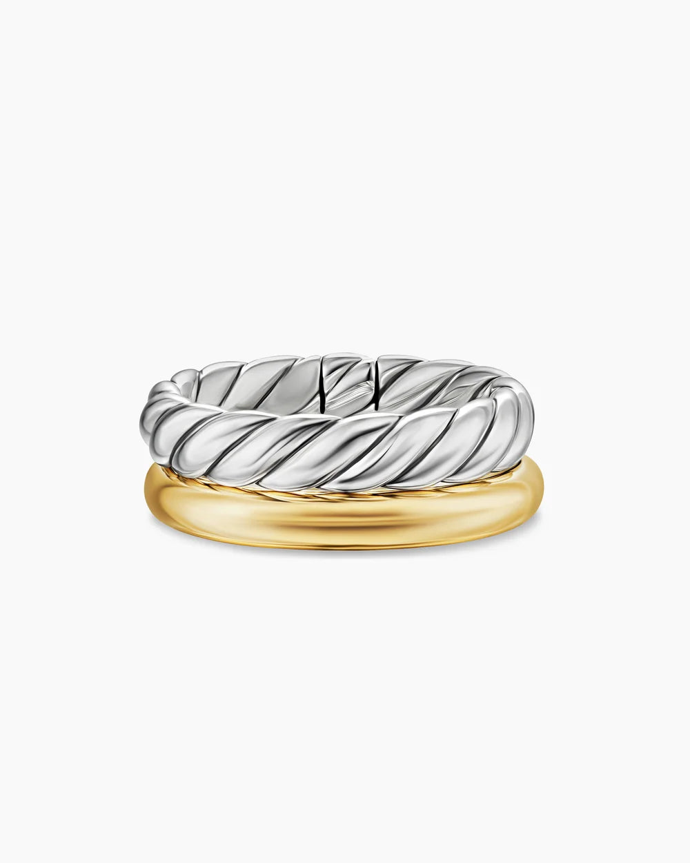 DY MERCER® TWO ROW RING Sterling Silver with 18K Yellow Gold, 8mm