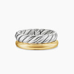 DY MERCER® TWO ROW RING Sterling Silver with 18K Yellow Gold, 8mm