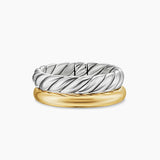 DY MERCER® TWO ROW RING Sterling Silver with 18K Yellow Gold, 8mm