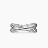 CROSSOVER TWO ROW RING Sterling Silver with 14K Yellow Gold, 7.4mm