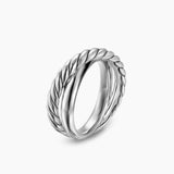 Crossover Two Row Ring Sterling Silver, 7.4mm