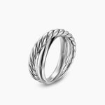 CROSSOVER TWO ROW RING Sterling Silver, 7.4mm