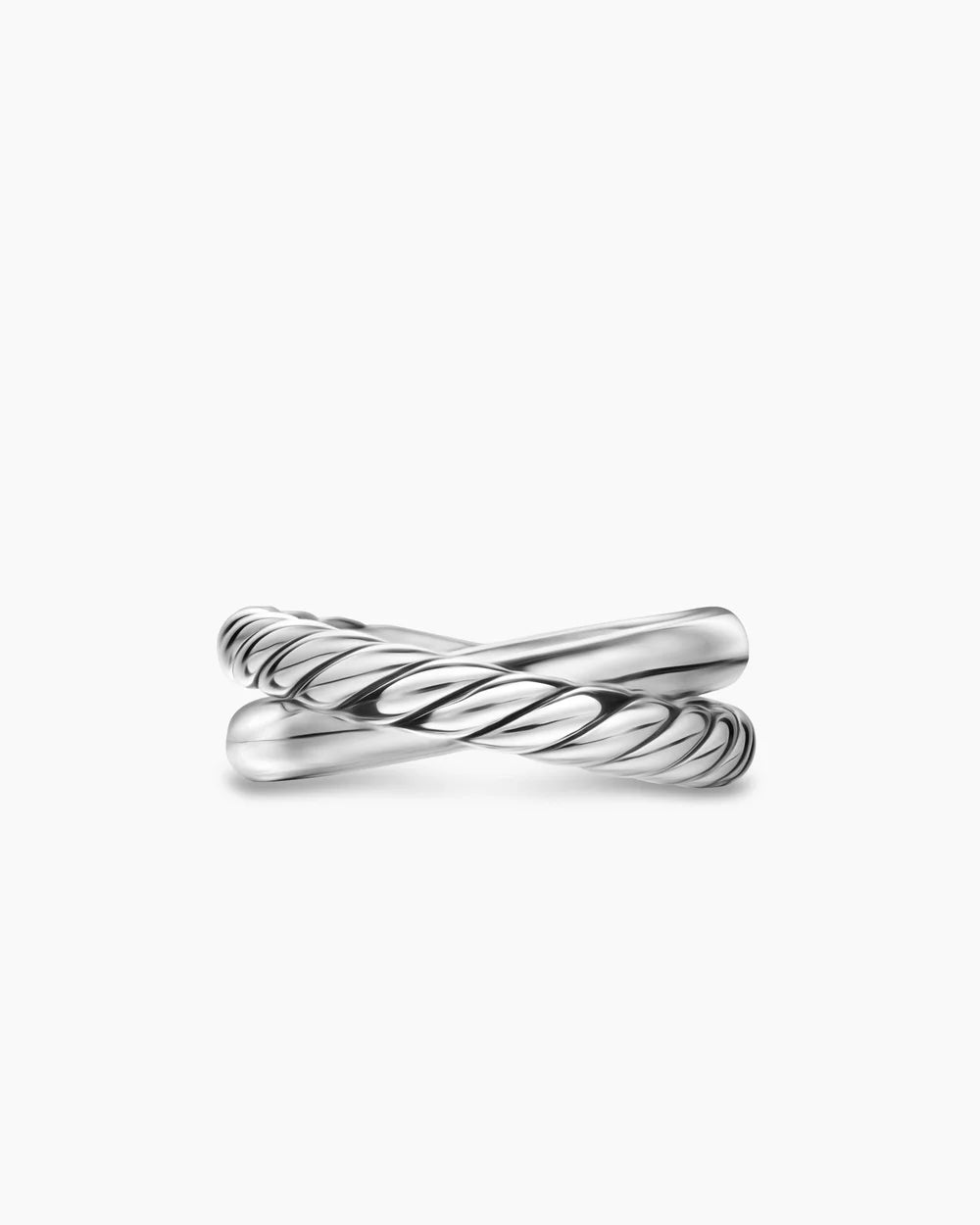 CROSSOVER TWO ROW RING Sterling Silver, 7.4mm