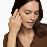 Crossover Two Row Ring Sterling Silver, 7.4mm