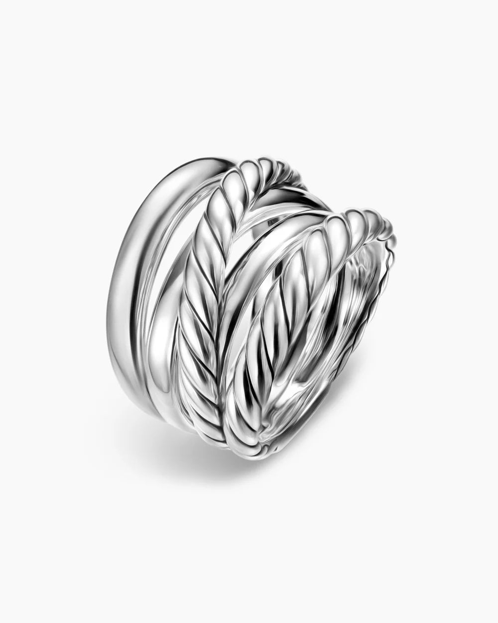 CROSSOVER FIVE ROW RING Sterling Silver, 17.5mm