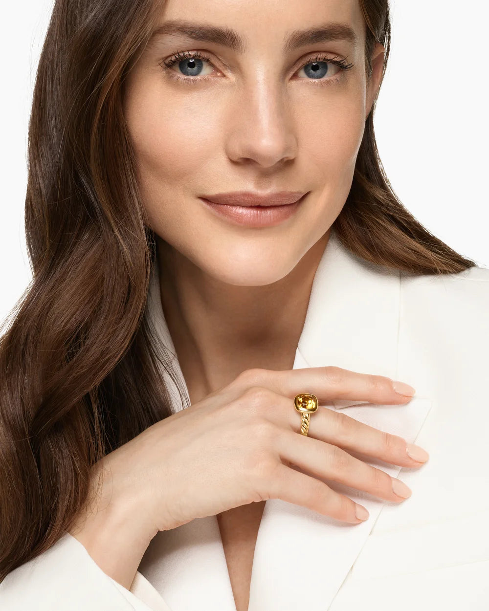 DY MERCER® COLOR STONE RING 18K Yellow Gold with Citrine, 10mm