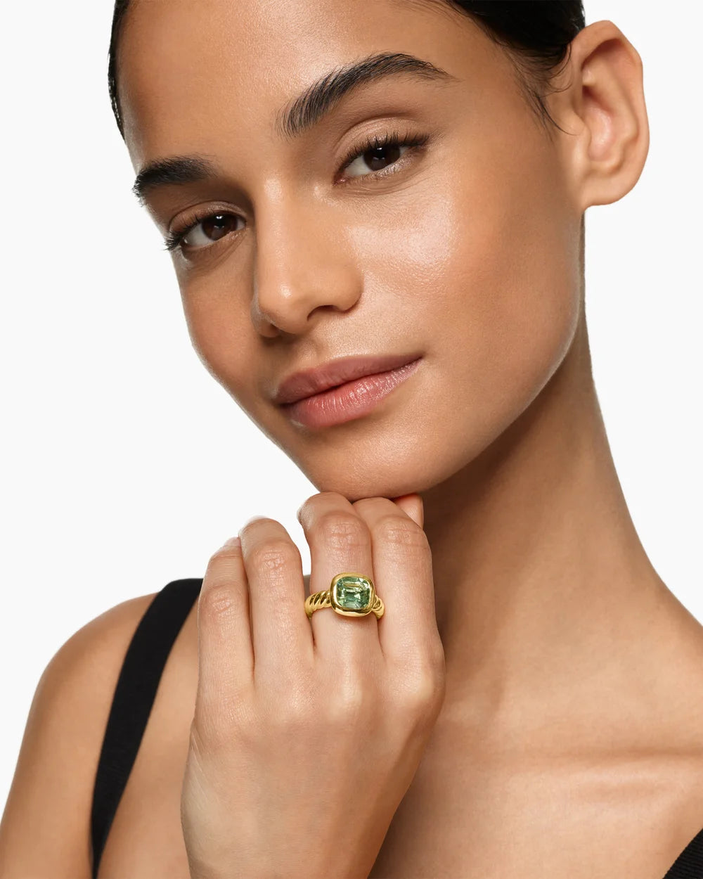 DY MERCER® COLOR STONE RING 18K Yellow Gold with Prasiolite, 10mm