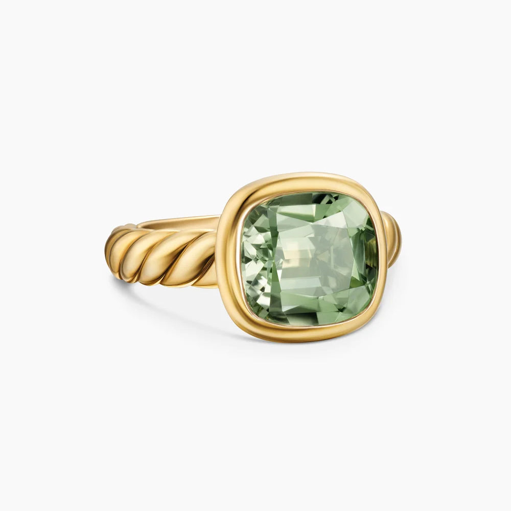 DY MERCER® COLOR STONE RING 18K Yellow Gold with Prasiolite, 10mm