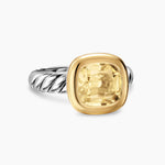 DY Mercer® Color Stone Ring Sterling Silver with 18K Yellow Gold and Champagne Citrine, 10mm