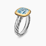 DY MERCER® COLOR STONE RING Sterling Silver with 18K Yellow Gold and Sky Blue Topaz, 10mm