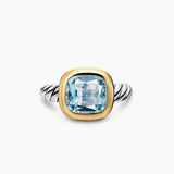 DY MERCER® COLOR STONE RING Sterling Silver with 18K Yellow Gold and Sky Blue Topaz, 10mm