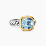DY MERCER® COLOR STONE RING Sterling Silver with 18K Yellow Gold and Sky Blue Topaz, 10mm