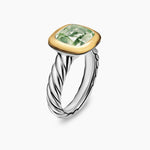 DY MERCER® COLOR STONE RING Sterling Silver with 18K Yellow Gold and Prasiolite, 10mm