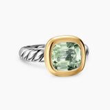 DY Mercer® Color Stone Ring Sterling Silver with 18K Yellow Gold and Prasiolite, 10mm